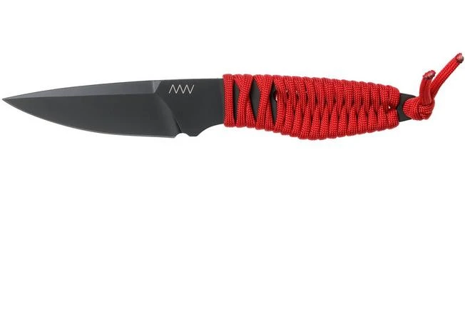 ANV P100 Sleipner, Cerakote, Red Paracord, ANVP100-019, Black Kydex Sheath, Neck Knife