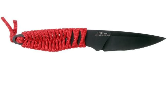 ANV P100 Sleipner, Cerakote, Red Paracord, ANVP100-019, Black Kydex Sheath, Neck Knife - Image 2