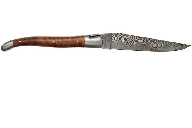 Laguiole En Aubrac 12 Cm Balbach Damast, Thuya Wood L0212THI/FDBB1 Laguiole Knife - Image 2