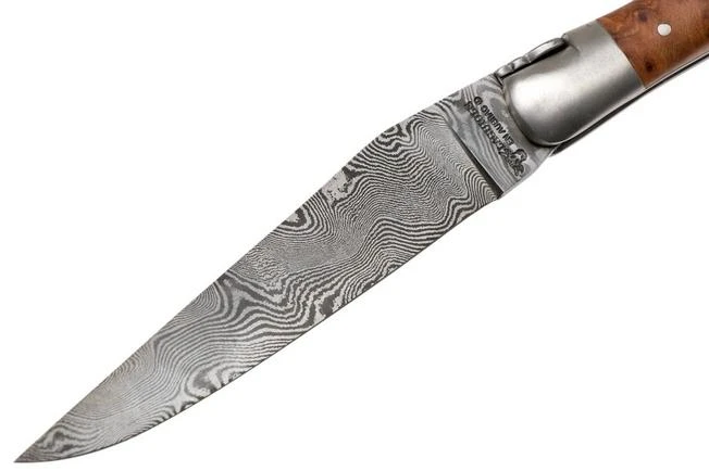 Laguiole En Aubrac 12 Cm Balbach Damast, Thuya Wood L0212THI/FDBB1 Laguiole Knife - Image 3