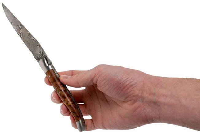 Laguiole En Aubrac 12 Cm Balbach Damast, Thuya Wood L0212THI/FDBB1 Laguiole Knife - Image 8
