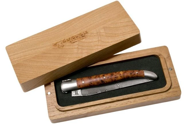 Laguiole En Aubrac 12 Cm Balbach Damast, Thuya Wood L0212THI/FDBB1 Laguiole Knife - Image 9