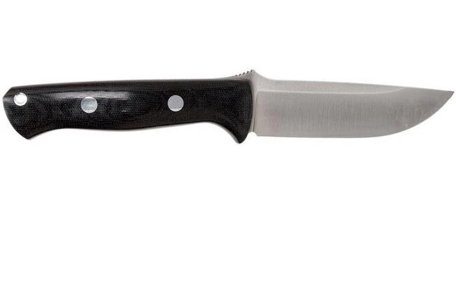 Bark River Bravo 1 CPM 3V, Black Canvas Micarta, Brown Sheath - Image 2