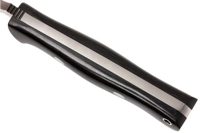 Bark River Bravo 1 CPM 3V, Black Canvas Micarta, Brown Sheath - Image 5