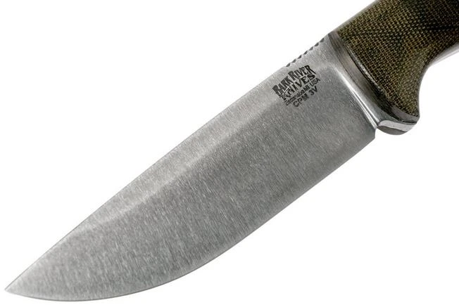 Bark River Bravo 1 LT CPM 3V Field Knife, Green Canvas Micarta - Image 3