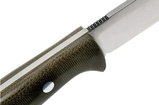 Bark River Bravo 1 LT CPM 3V Field Knife, Green Canvas Micarta - Image 5