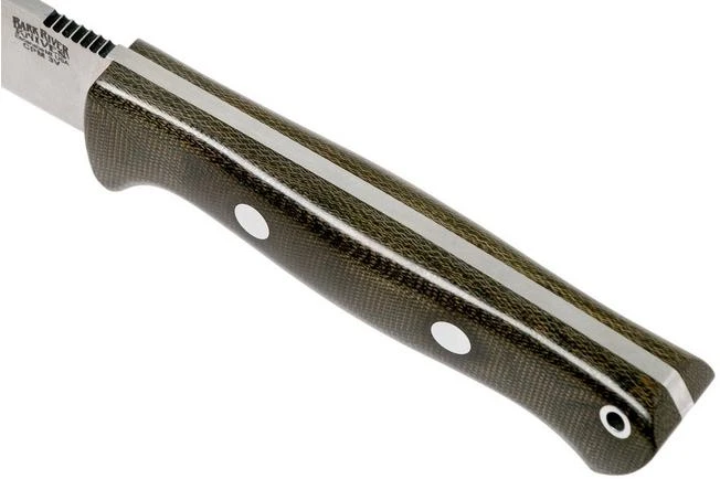 Bark River Bravo 1 LT CPM 3V Field Knife, Green Canvas Micarta - Image 6