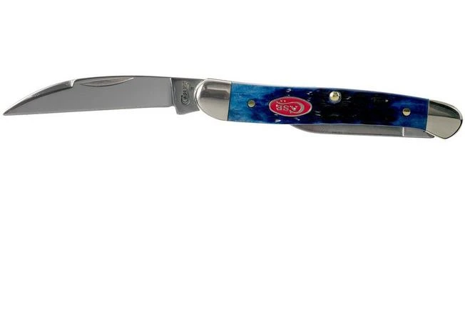 Case Mini Copperhead Navy Blue Bone, Rogers Jig, 07062, 62109W SS Pocket Knife - Image 3