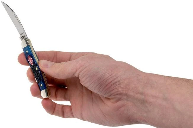 Case Mini Copperhead Navy Blue Bone, Rogers Jig, 07062, 62109W SS Pocket Knife - Image 5