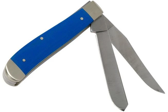 Case Mini Trapper Blue G10 Smooth, 16741, 10207 SS Pocket Knife - Image 2