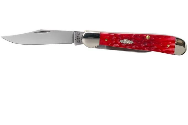Case Copperhead Dark Red Bone, Peach Seed Jig, 31953, 6249 CV Pocket Knife - Image 3