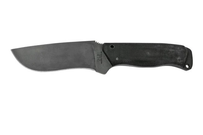 Case Winkler Recurve Utility No 6, 43177 Harry Bologna, Black Canvas Micarta, Leather Sheath Survival Knife - Image 2