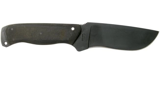 Case Winkler Recurve Utility No 6, 43177 Harry Bologna, Black Canvas Micarta, Leather Sheath Survival Knife - Image 5