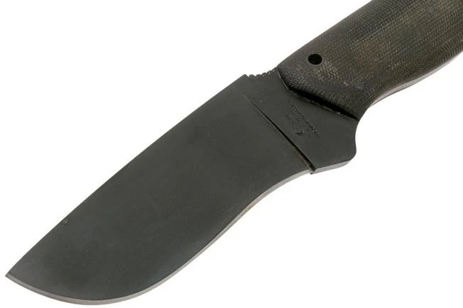 Case Winkler Recurve Utility No 6, 43177 Harry Bologna, Black Canvas Micarta, Leather Sheath Survival Knife - Image 7