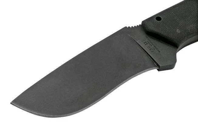 Case Winkler Recurve Utility No 6, 43177 Harry Bologna, Black Canvas Micarta, Leather Sheath Survival Knife - Image 6