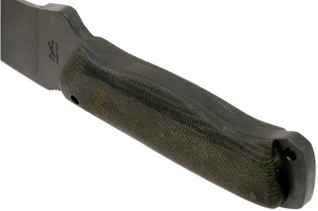 Case Winkler Recurve Utility No 6, 43177 Harry Bologna, Black Canvas Micarta, Leather Sheath Survival Knife - Image 9