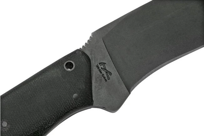Case Winkler Recurve Utility No 6, 43177 Harry Bologna, Black Canvas Micarta, Leather Sheath Survival Knife - Image 10