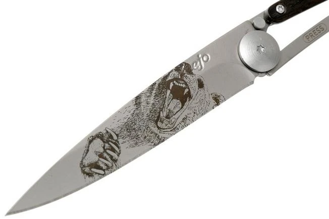 Deejo Tattoo 37g, Ebony Wood, Grizzly 1CB040 Pocket Knife - Image 3