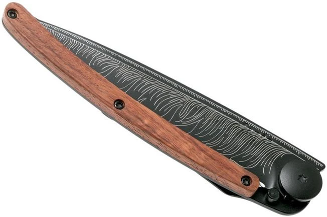 Deejo Tattoo Black 37g, Rosewood, Feather 1GB102-R Pocket Knife - Image 4