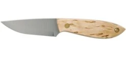 Brisa Bobtail 80 Curly Birch Handle, 12C27 Scandi, Leather Sheath 9949