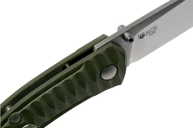 GiantMouse ACE Iona G10 Green, Satin Pocket Knife, Ansø En Voxnaes Design - Image 6