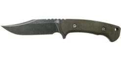 Rick Hinderer Ranch Bowie Green Canvas Micarta, Battle Black, Bowie Knife