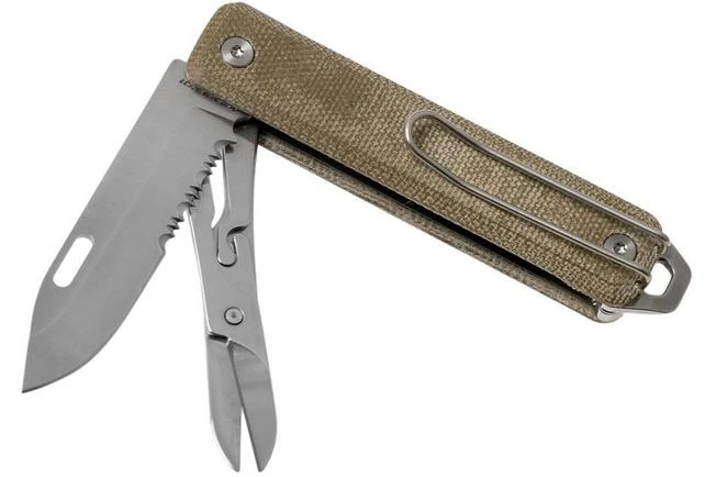 The James Brand Ellis Scissors, Stainless, OD Green, Micarta Pocket Knife - Image 2