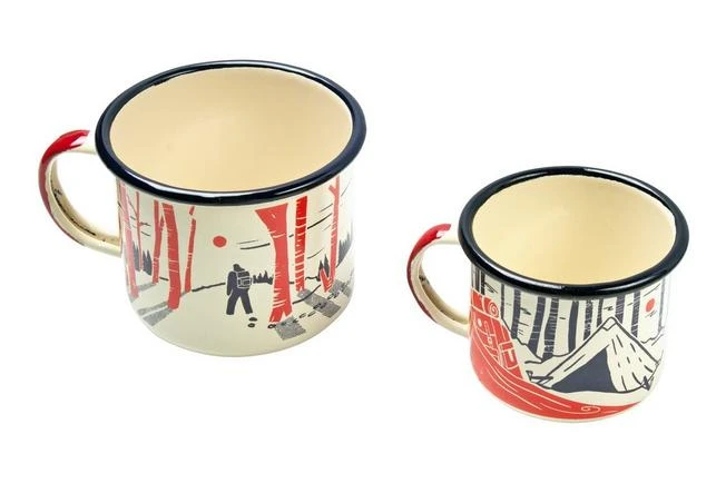 Knivesandtools Enamel Set E-SET-02, Mugs 8 Cm & 10 Cm, Enamel Mugs - Image 4