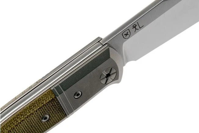 LionSteel Gitano Green Canvas Micarta GT01 CVG Pocket Knife, Gudy Van Poppel Design - Image 6