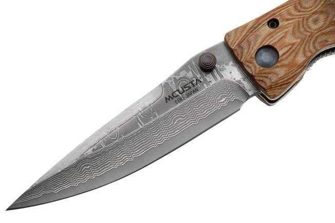 Mcusta MC-0182D Sengoku Toyotomi Hideyoshi, Yellow Pakka Wood, Gentleman's Knife - Image 3