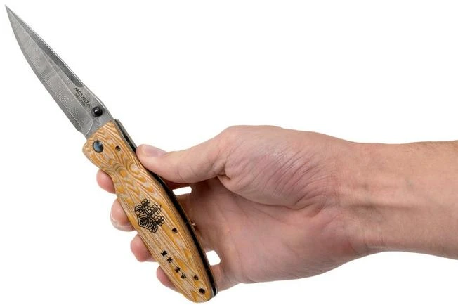 Mcusta MC-0182D Sengoku Toyotomi Hideyoshi, Yellow Pakka Wood, Gentleman's Knife - Image 8