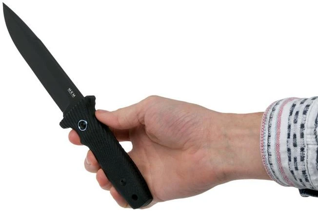 MKM Jouf FX02-C Black G10, Cerakote Black Fixed Knife, Bob Terzuola Design - Image 6