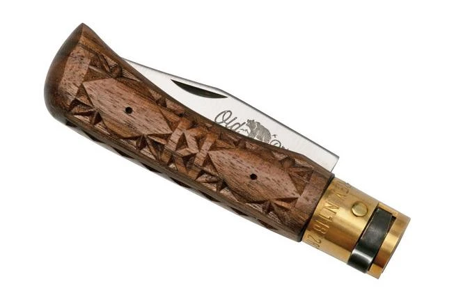 Old Bear Classical Carved Walnut XS, 9307-15-LNI Pocket Knife - Image 4