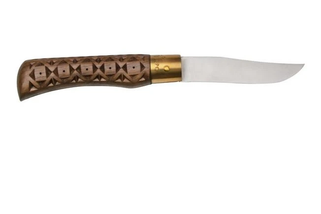 Old Bear Classical Carved Walnut L, 9307-21-LNI Pocket Knife - Image 2