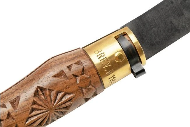 Old Bear Classical Carved Walnut L, 9307-21-LNI Pocket Knife - Image 6