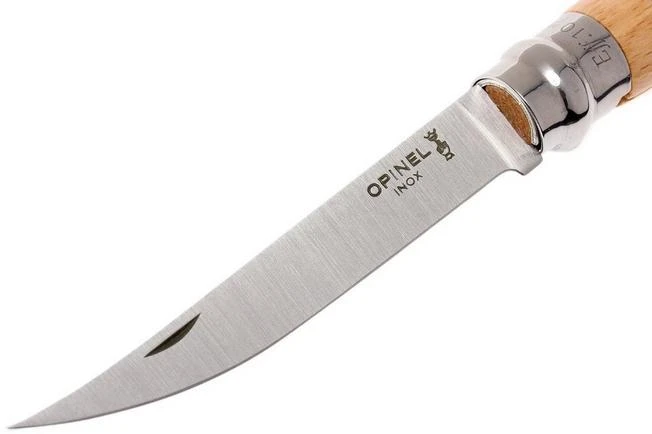 Opinel Pocket Knife No. 10 Slim Line, Stainless Steel, Beech - Image 3