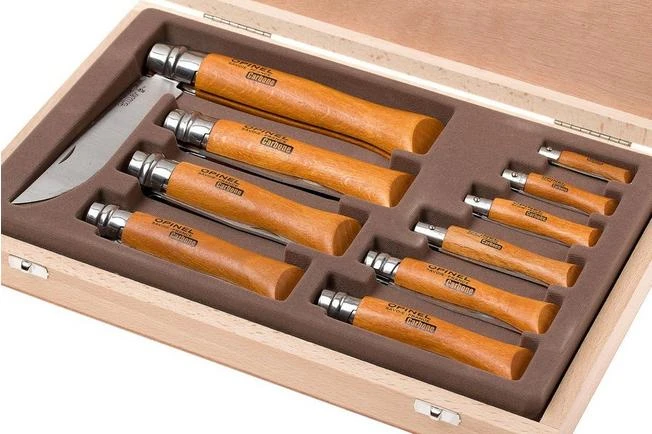 Opinel 10-piece Pocket Knife Set, Carbon Steel - Image 2