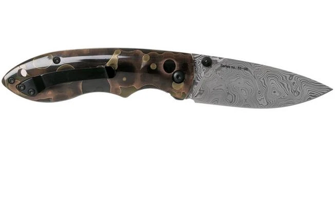 QSP Knife Piglet Limited Edition QS112-C Damasteel, Raffir Noble Pocket Knife - Image 2