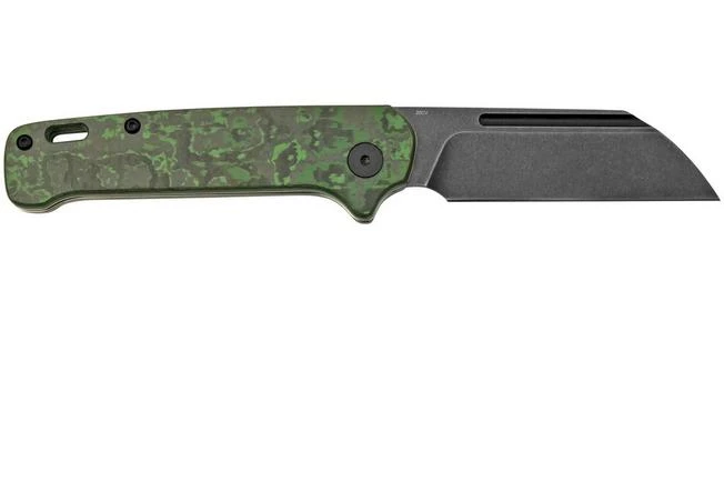 QSP Knife Penguin QS130SJ-E2, CPM 20CV Black Stonewashed, Fat Carbon Jungle Wear, Slipjoint Pocket Knife - Image 2