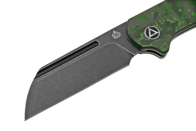 QSP Knife Penguin QS130SJ-E2, CPM 20CV Black Stonewashed, Fat Carbon Jungle Wear, Slipjoint Pocket Knife - Image 3