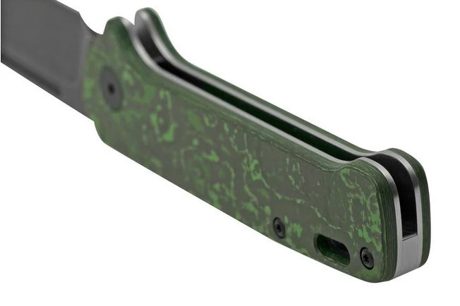 QSP Knife Penguin QS130SJ-E2, CPM 20CV Black Stonewashed, Fat Carbon Jungle Wear, Slipjoint Pocket Knife - Image 4