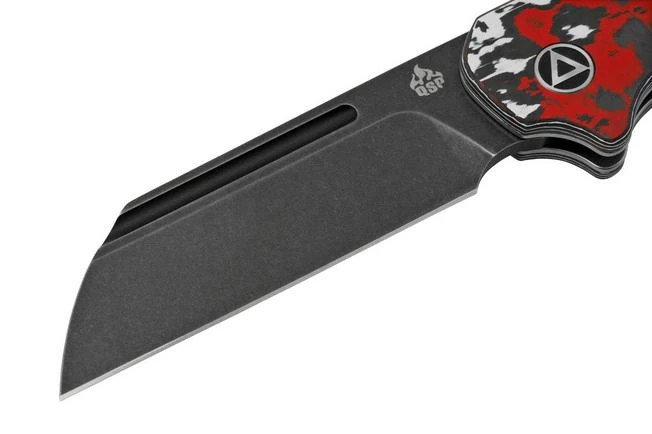 QSP Knife Penguin QS130SJ-F2, CPM 20CV Black Stonewashed, Fat Carbon Nebula, Slipjoint Pocket Knife - Image 3