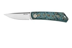 Real Steel Luna, Titanium Blue Geometry 7001TC-BG Slipjoint Pocket Knife