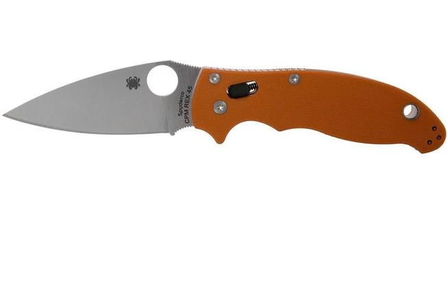 Spyderco Manix 2 REX45 Burnt Orange C101GPBORE2 Sprint Run Pocket Knife