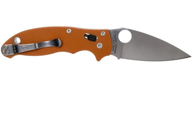 Spyderco Manix 2 REX45 Burnt Orange C101GPBORE2 Sprint Run Pocket Knife - Image 2