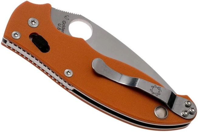 Spyderco Manix 2 REX45 Burnt Orange C101GPBORE2 Sprint Run Pocket Knife - Image 4