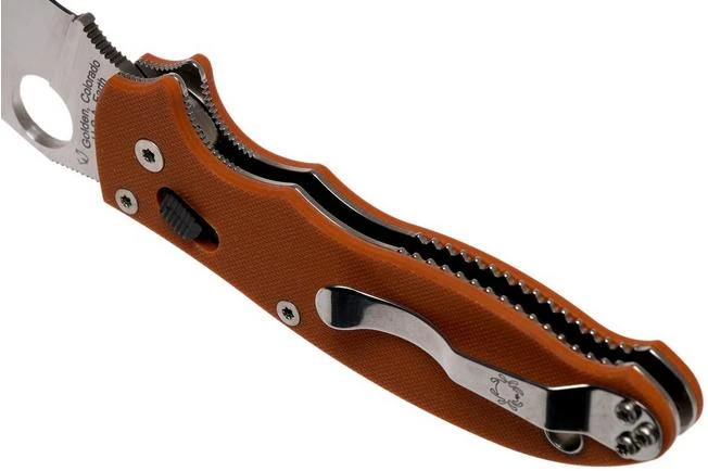 Spyderco Manix 2 REX45 Burnt Orange C101GPBORE2 Sprint Run Pocket Knife - Image 5