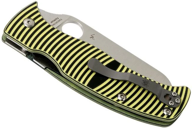Spyderco Caribbean C217GSSF Sheepfoot Serrated Pocket Knife, Sal Glesser Design - Image 4