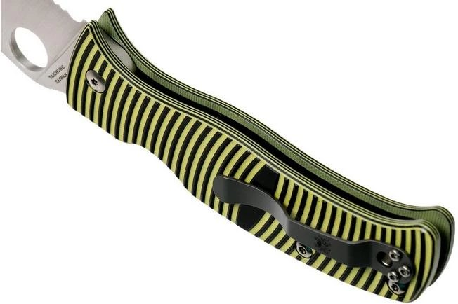 Spyderco Caribbean C217GSSF Sheepfoot Serrated Pocket Knife, Sal Glesser Design - Image 5