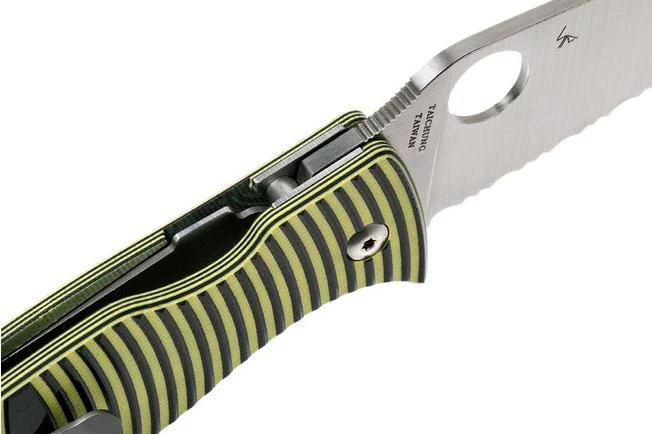 Spyderco Caribbean C217GSSF Sheepfoot Serrated Pocket Knife, Sal Glesser Design - Image 6